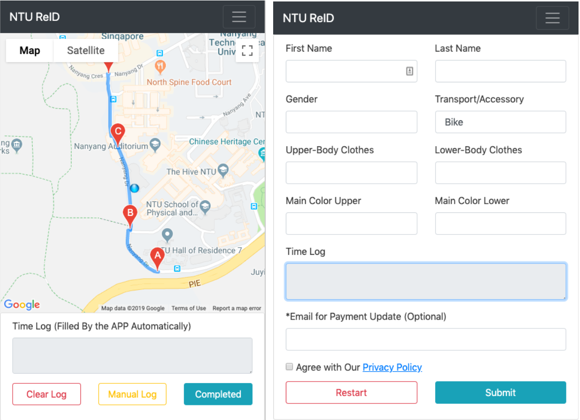 Figure 3: NTU Outdoor Data Collection Web App